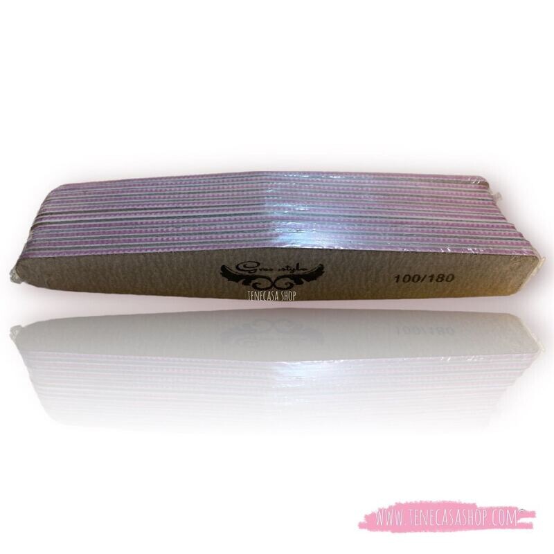 Paquete (10u) Lima de uñas gris en forma triangular 100/180 Greenstyle