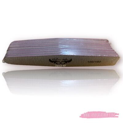 Paquete (10u) Lima de uñas gris en forma triangular 100/180 Greenstyle