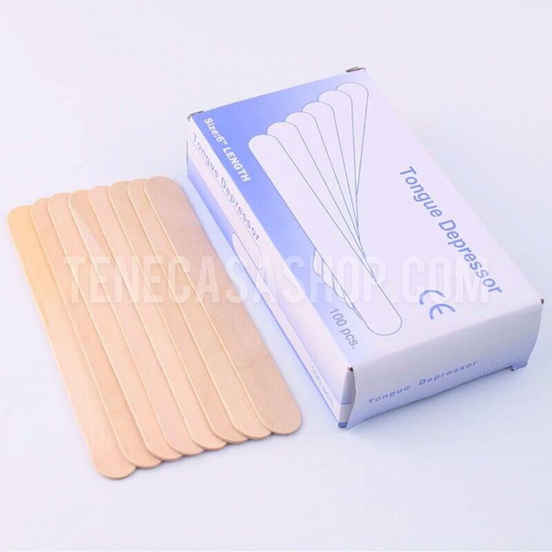 Depresor de Madera Grande para Cera 100u
