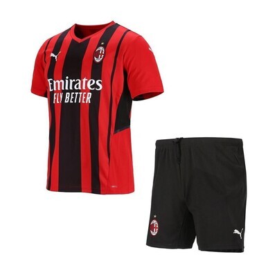 AC Milan 2021-22 Home Soccer Jersey Set