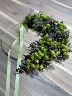 Hopfen Kranz modern - schwarz - ca. 34 cm Hopfen Kranz modern - schwarz - ca. 34 cm