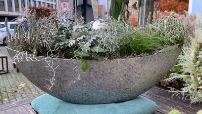 Allerheiligen Pflanzschiffchen XXL in silbergrau Allerheiligen Pflanzschiffchen XXL in silbergrau