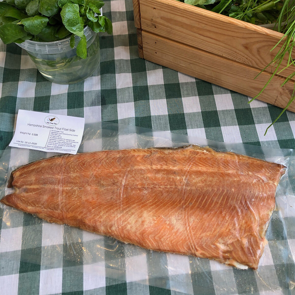 SIDE OF HAMPSHIRE HOT SMOKED TROUT, BUTLER COUNTRY ESTATES