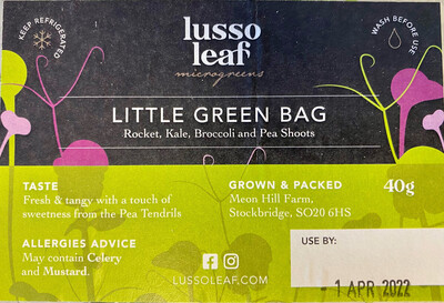 LITTLE GREEN BAG, LUSSO LEAF