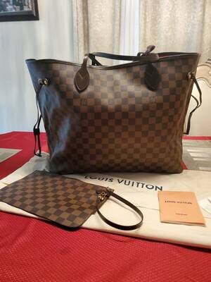 Authentic LOUIS VUITTON Damier Ebene Neverfull GM N41357 Tote Bag Brown