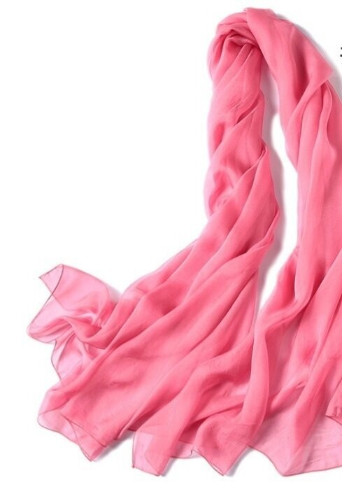 Silk Chiffon Scarf Pink