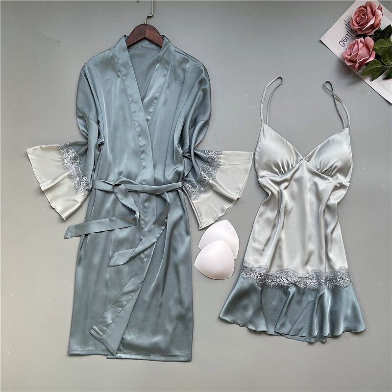 Cynthia Jade Night Dress & Dressing Gown