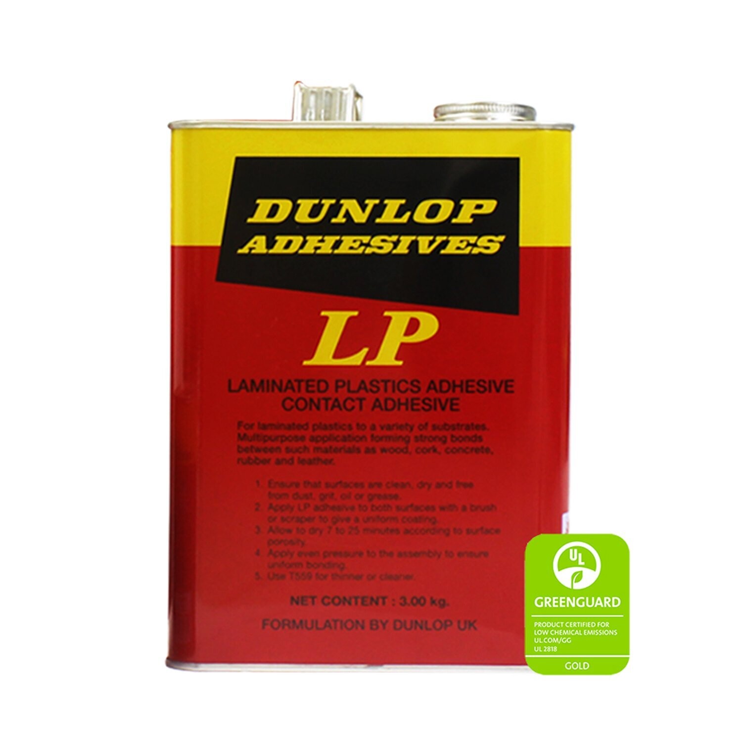 กาวยาง DUNLOP รุ่น LB  ขนาด 3 กก. สีแดง