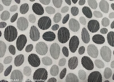 Black and Grey Pebbles Wideback Fabric