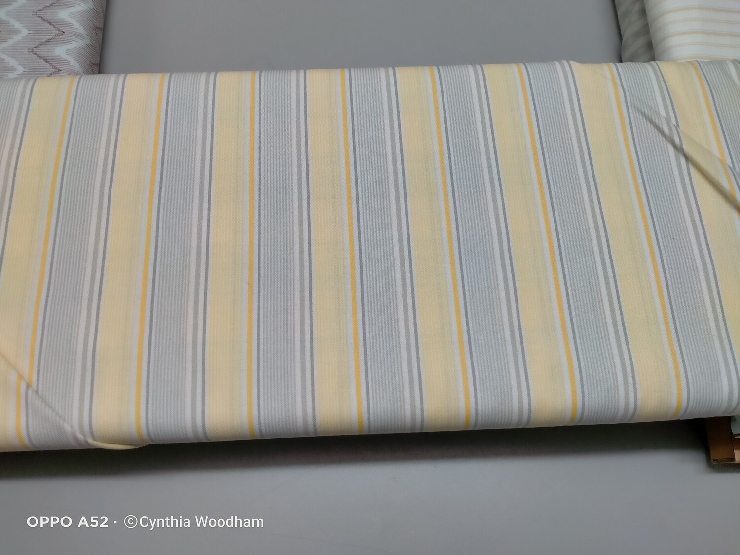 Willow Yellow and Grey Striped Fabric