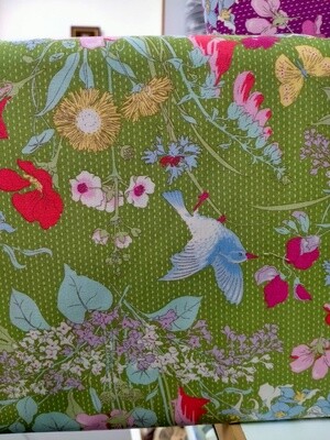 Tilda Gardenlife Green Floral Fabric