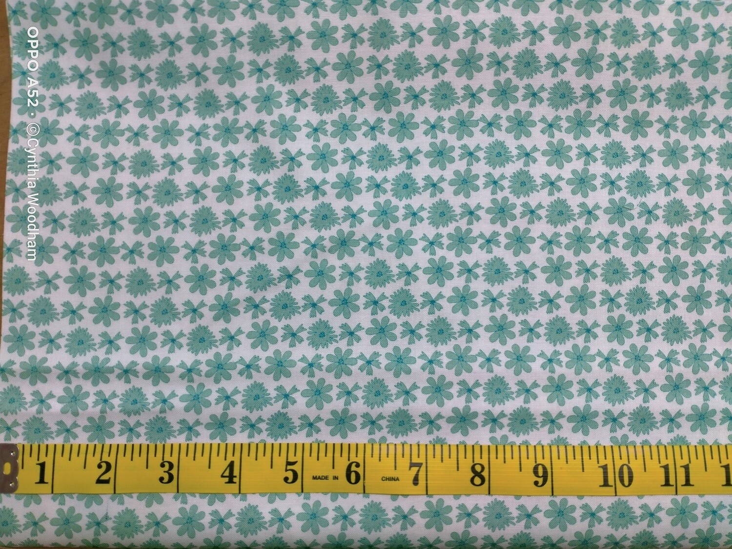 Hand Picked Green Floral Fabric -End of Bolt