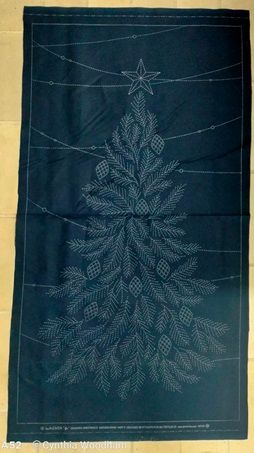 Season's Greeting 2 Christmas Tree  Sashiko Panel