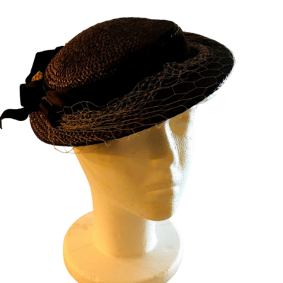 Vintage Straw Boater Hat
