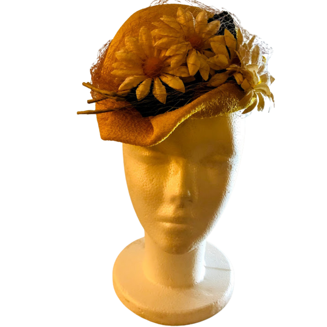 Yellow Flower Vintage Daisy Half Hat