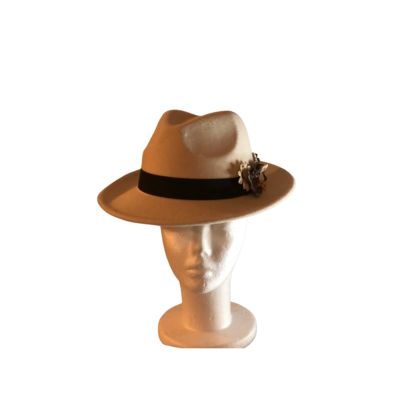 Women&#39;s Short Brim  Beige Fedora Hat