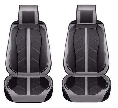 2 x Huse Scaune pentru Masini Auto Universal Gri Lux PU Piele