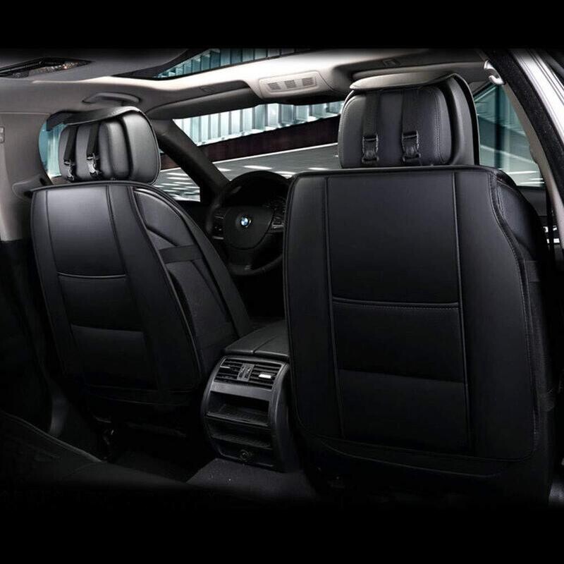 2 x Huse Scaune pentru Masini Auto Universal Negru Rosu Lux PU Piele