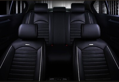 Huse Scaune pentru Masini Auto Universal Nergu Alb Lux PU Piele Set Complet