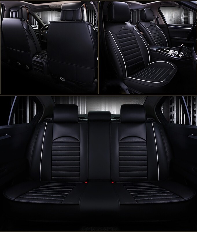 Huse Scaune pentru Masini Auto Universal Nergu Alb Lux PU Piele Set Complet