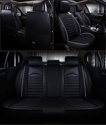 Huse Scaune pentru Masini Auto Universal Nergu Alb Lux PU Piele Set Complet