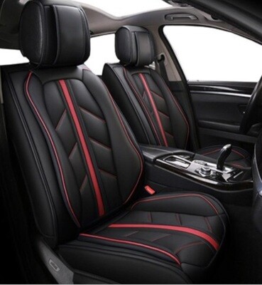 2 X HUSE SCAUNE PENTRU MASINI AUTO UNIVERSAL NEGRU ROSU PIELE