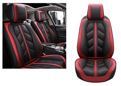 2 X HUSE SCAUNE PENTRU MASINI AUTO UNIVERSAL NEGRU ROSU PIELE