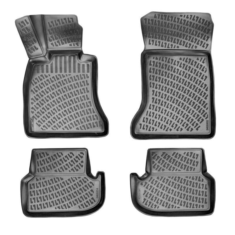 BMW 5 F10 2010-2016 Negru Covorase Cauciuc 4 Bucati 3D