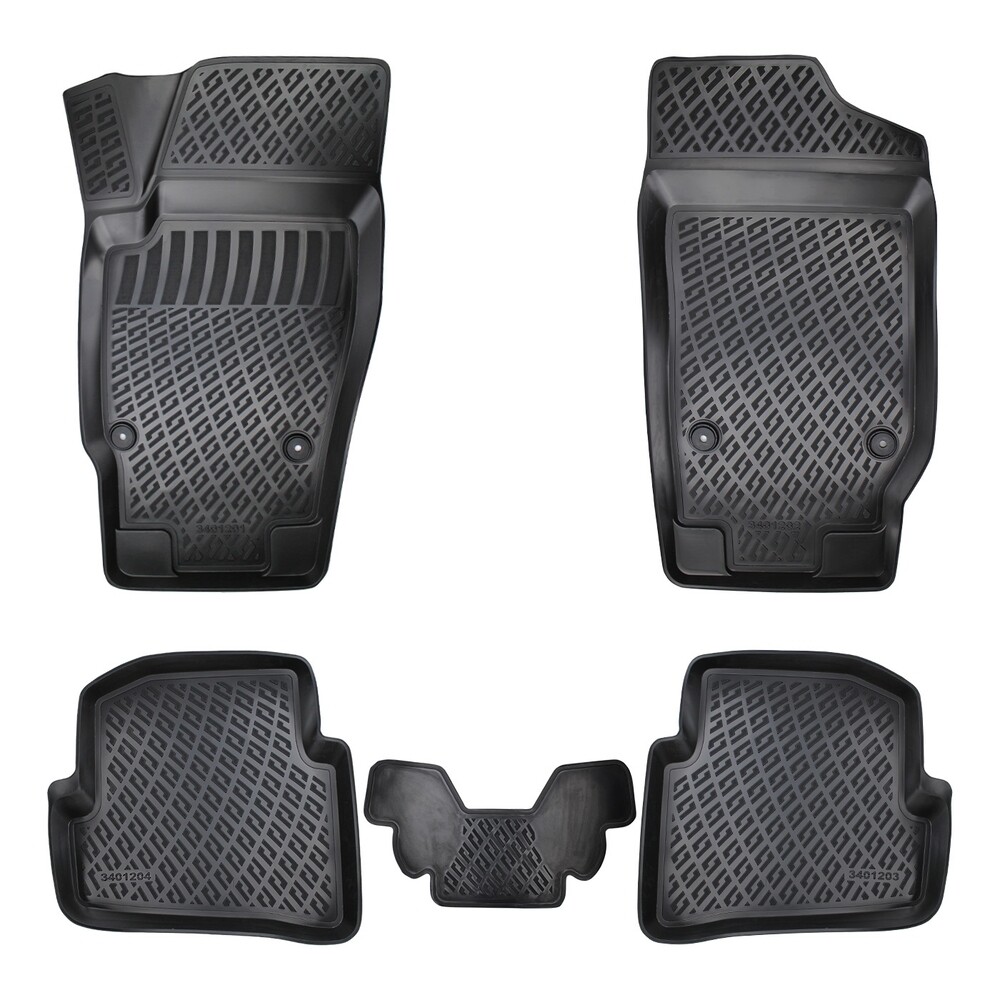 VOLKSWAGEN POLO 2008-2017 Negru Covorase Cauciuc 4 Bucati 3D