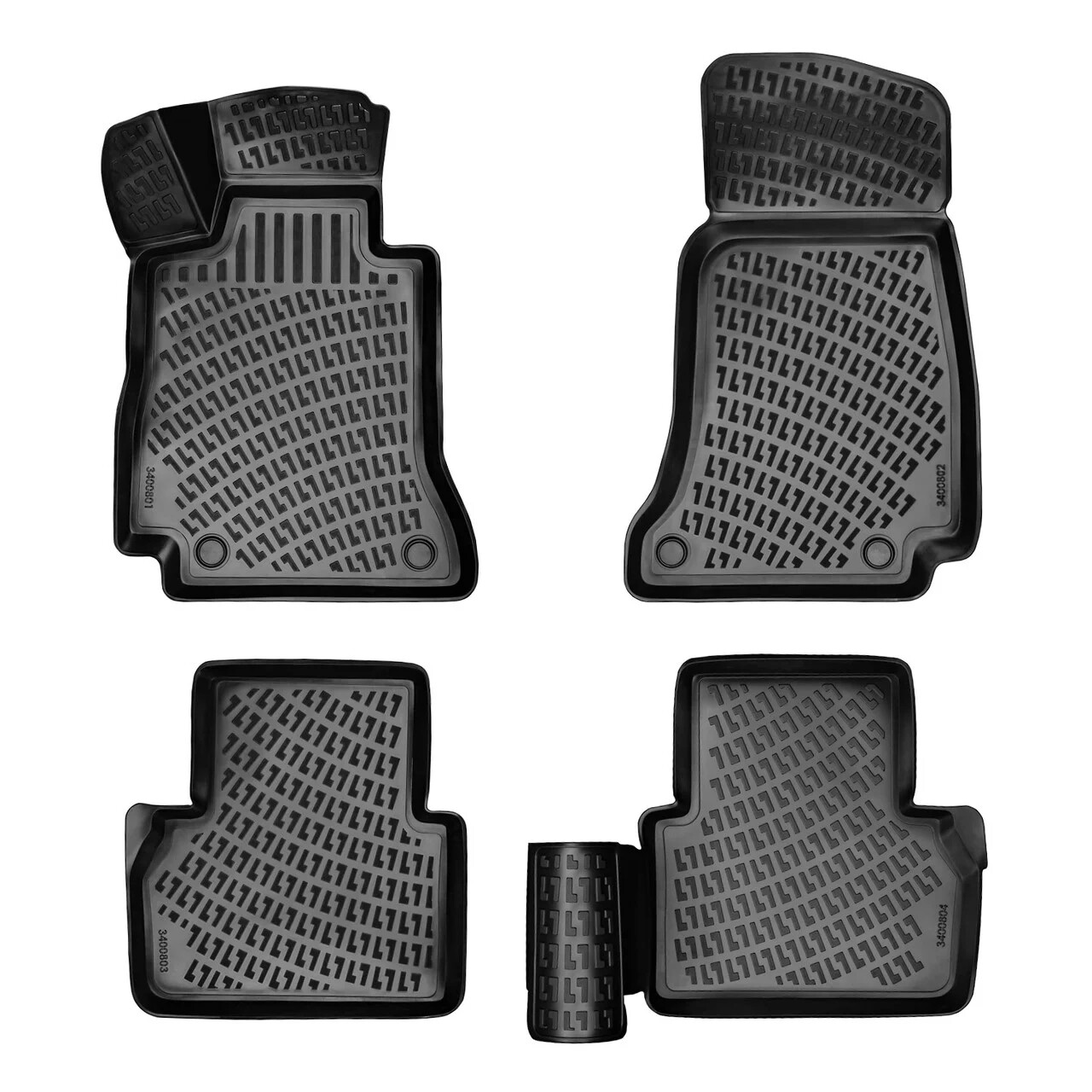 MERCEDES C CLASS W203 2000-2007 Covorase Cauciuc pentru Negru 4 Bucati 3D