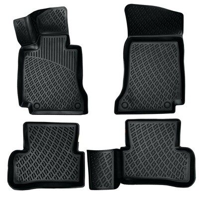 MERCEDES C-class W205 2014+ Covorase Cauciuc pentru Negru 4 Bucati 3D
