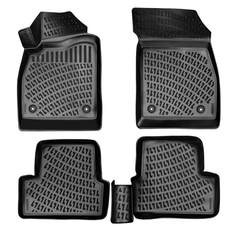 CHEVROLET CRUZE 2008-2016 Negru Covorase Cauciuc 4 Bucati 3D