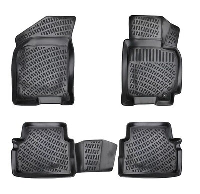 CHEVROLET AVEO 2002-2011 Negru Covorase Cauciuc 4 Bucati 3D