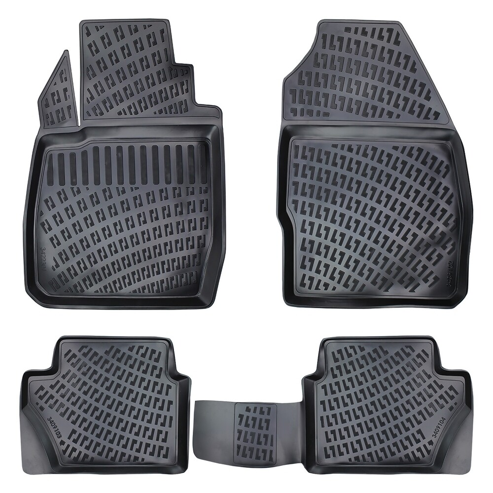 FORD FIESTA 2002-2008 Negru Covorase Cauciuc 4 Bucati 3D