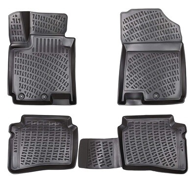 HYUNDAI I20 2014+ Negru Covorase Cauciuc 4 Bucati 3D