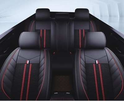 Huse Scaune pentru Masini Auto Universal Nergu Rosu Lux PU Piele Set Complet