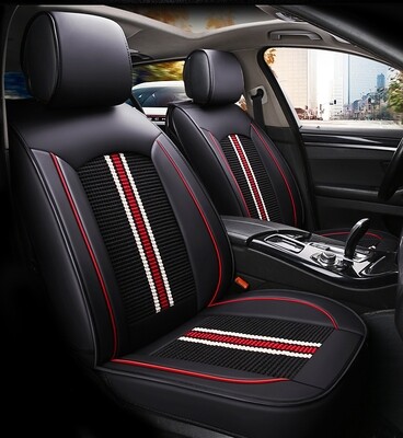 Huse Scaune pentru Masini Auto Universal Nergu Rosu Lux PU Piele Set Complet