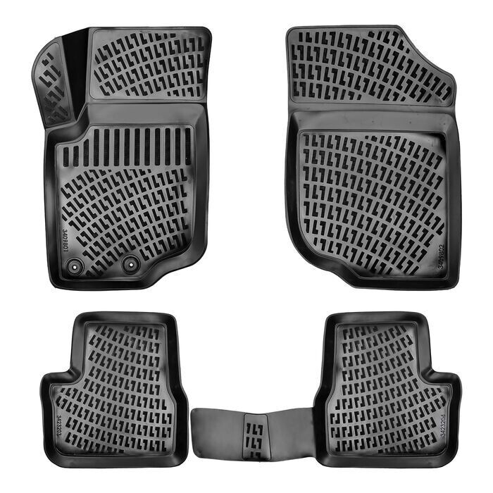 PEUGEOT 207 2006-2014 Negru Covorase Cauciuc 4 Bucati 3D