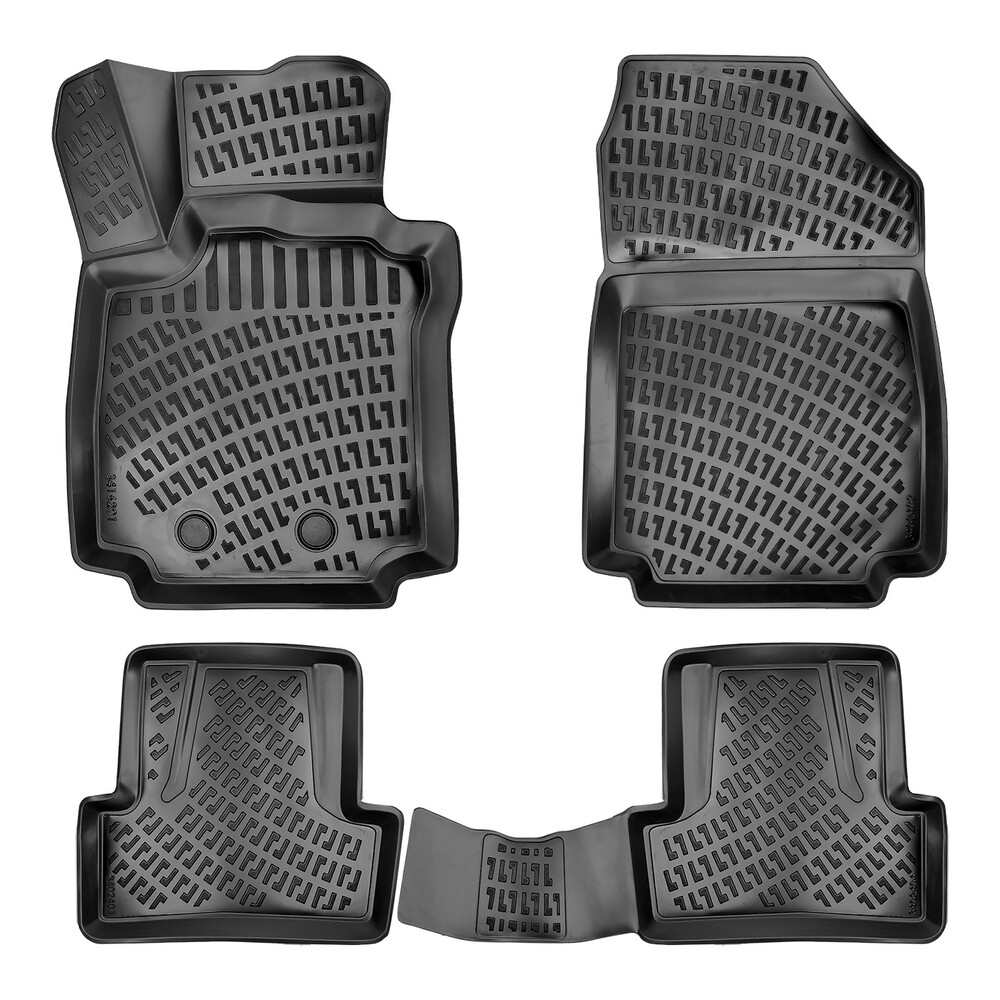 RENAULT CLIO 3 2005-2012 Negru Covorase Cauciuc 4 Bucati 3D
