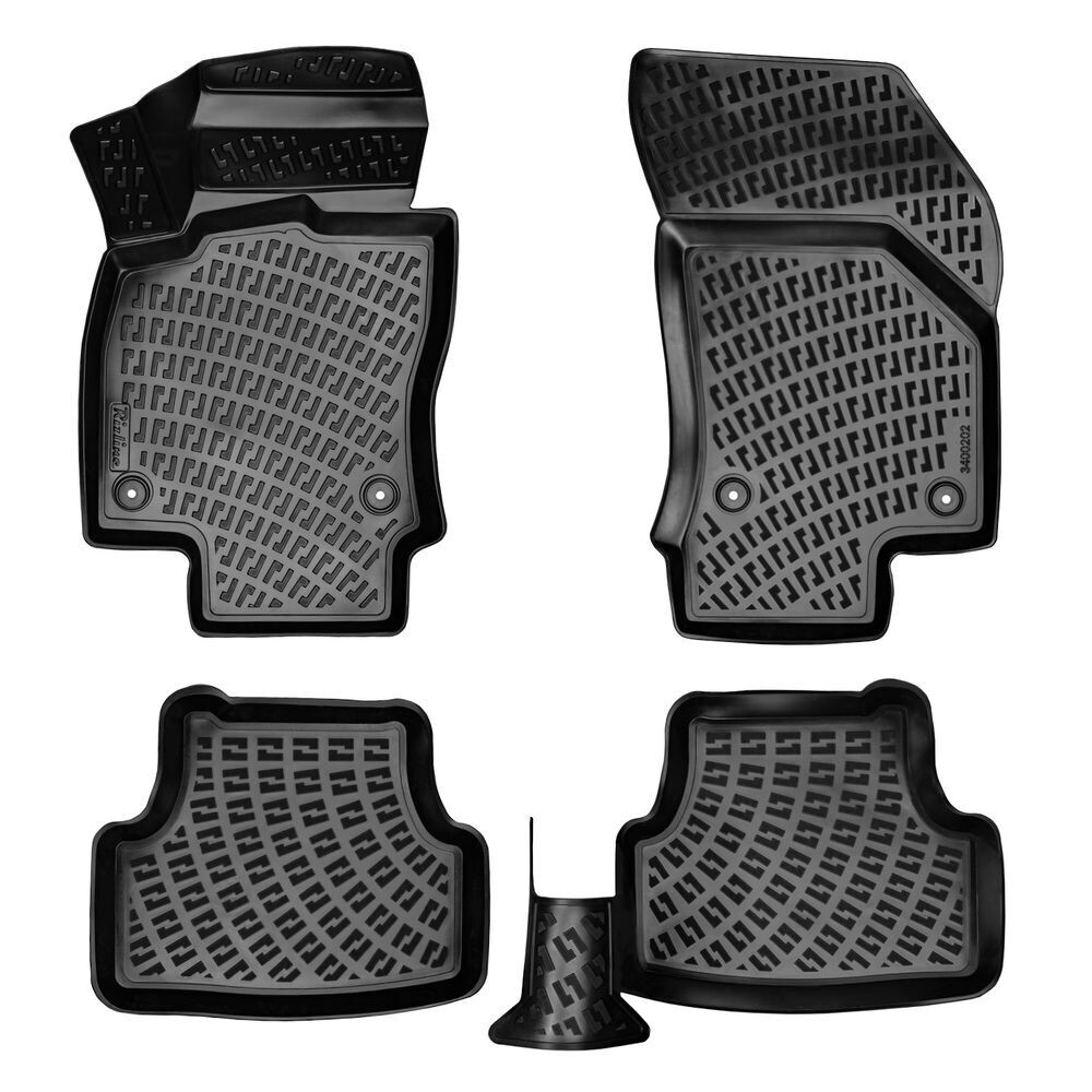 SKODA FABIA 2015+ Negru Covorase Cauciuc 4 Bucati 3D