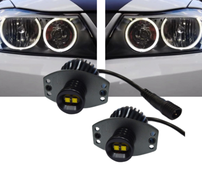 2 x BMW E90 E91 20W Marker Faruri LED pentru Angel Eyes Alb 2005-2009