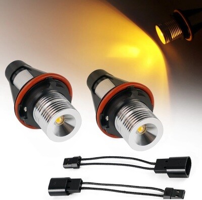 2 x BMW E39 E53 E60 E61 E64 Marker Faruri LED pentru Angel Eyes Galben 10W