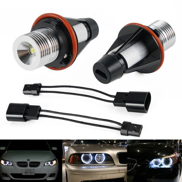 2 x BMW E39 E53 E60 E61 E64 Marker Faruri LED pentru Angel Eyes Alb 10W