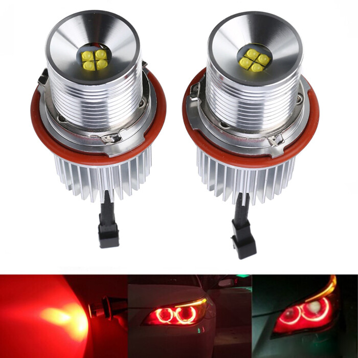 2 x BMW E39 E53 E60 E61 E64 Marker Faruri LED pentru Angel Eyes Rosu 50W