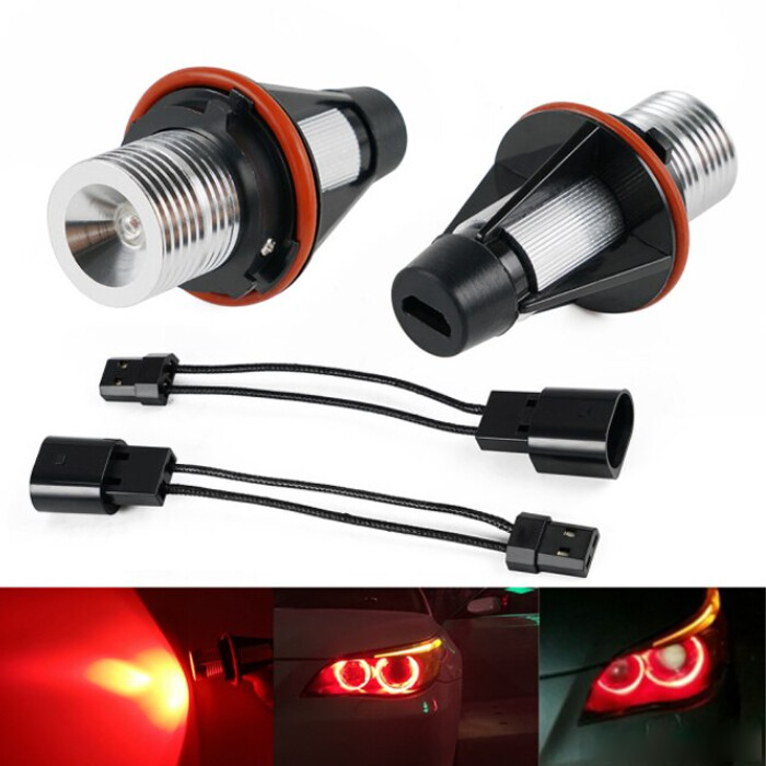 2 x BMW E39 E53 E60 E61 E64 Marker Faruri LED pentru Angel Eyes Rosu 10W