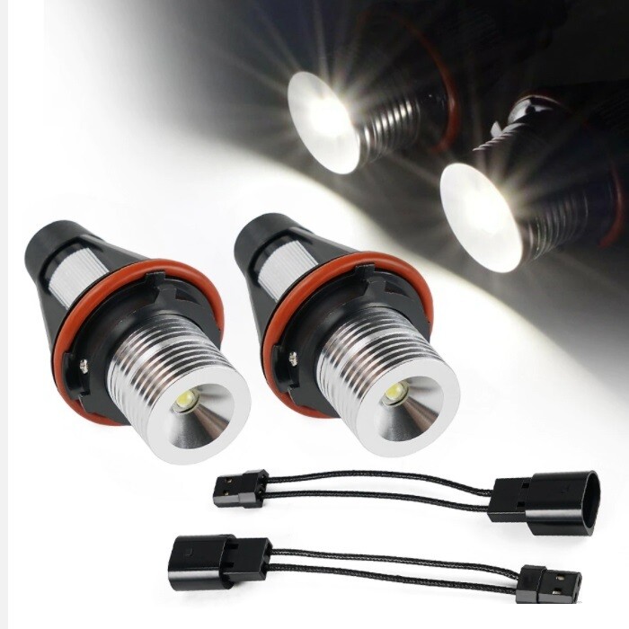 2 x BMW E39 E53 E60 E61 E64 Marker Faruri LED pentru Angel Eyes Alb 10W