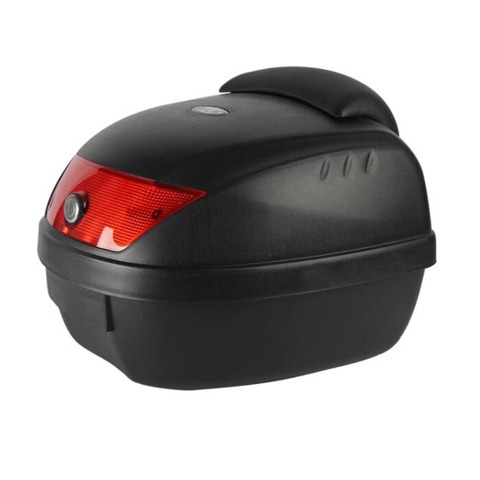Cutie Portbagaj Motocicleta Scuter ATV 28L Valiza Negru Reflectorizant Lacat