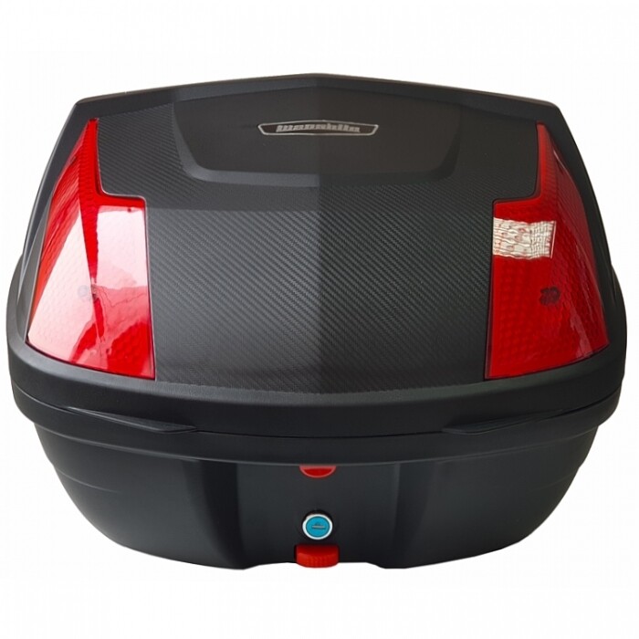 Cutie Portbagaj Motocicleta Scuter ATV 38L Valiza Negru Reflectorizant Lacat