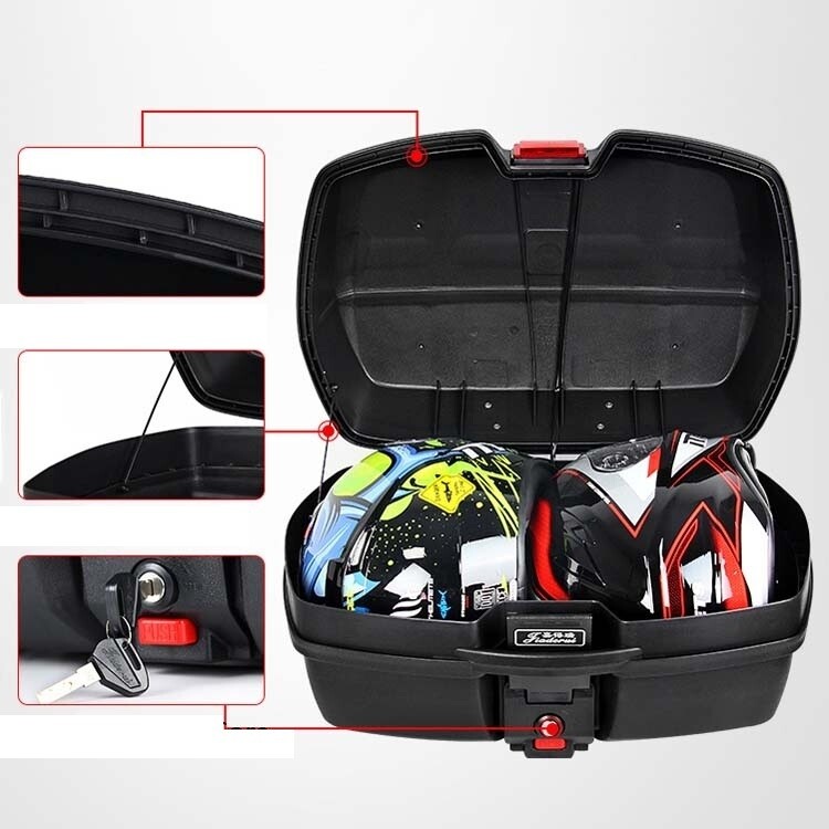 Cutie Portbagaj JDR Motocicleta Scuter ATV 32L Valiza Negru Reflectorizant Lacat