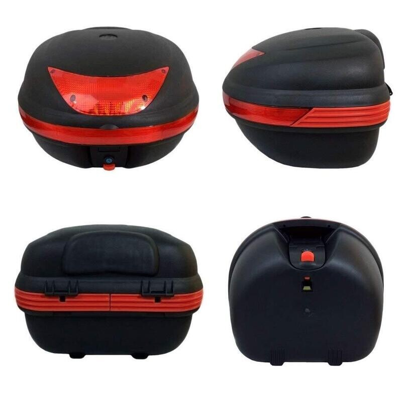Cutie Portbagaj Motocicleta Scuter ATV 32L Valiza Negru Reflectorizant Lacat